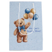 Schattigee Tan Teddybeer met ballonnen Boy Baby sh Medium Cadeauzakje (Achterkant)
