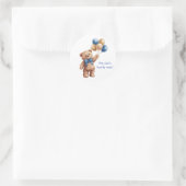 Schattigee Tan Teddybeer met ballonnen Boy Baby sh Ronde Sticker (Tas)