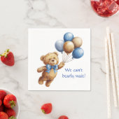 Schattigee Tan Teddybeer met ballonnen Boy Baby sh Servet (Insitu)