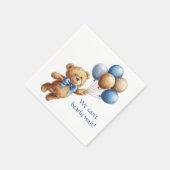 Schattigee Tan Teddybeer met ballonnen Boy Baby sh Servet (Hoek)