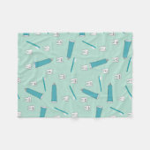 Schattigee Tand Blauwgroen Mint Tandpasta Tandenbo Fleece Deken (Voorkant (Horizontaal))