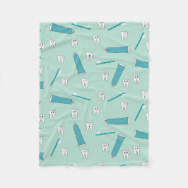 Schattigee Tand Blauwgroen Mint Tandpasta Tandenbo Fleece Deken