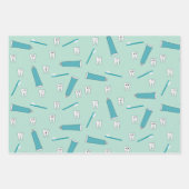 Schattigee Tand Blauwgroen Mint Tandpasta Tandenbo Inpakpapier Vel (Voorkant 2)