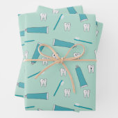 Schattigee Tand Blauwgroen Mint Tandpasta Tandenbo Inpakpapier Vel (In situ)