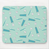 Schattigee Tand Blauwgroen Mint Tandpasta Tandenbo Muismat (Voorkant)