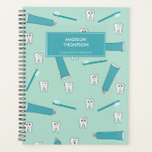 Schattigee Tand Blauwgroen Mint Tandpasta Tandenbo Planner (Voorkant)