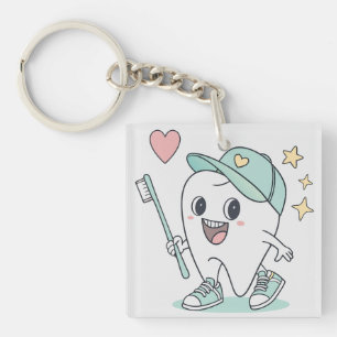 Schattigee Tand Cartoon - Kinder Dental Acrylic Sl Sleutelhanger