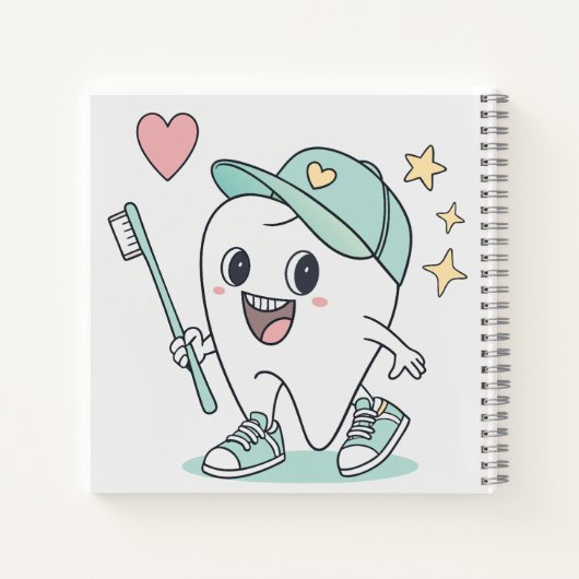 Schattigee Tand Cartoon - Kinder Tand Notitieboek (Achterkant)