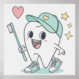 Schattigee Tand Cartoon - Kinder Tand Poster