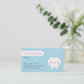 Schattigee tand met Toothy Grin Tandheelkundige Vi Visitekaartje (Staand voorkant)