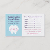 Schattigee tand met Toothy Grin Tandheelkundige Vi Visitekaartje (Achterkant)