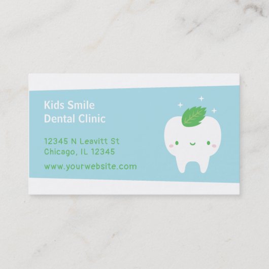 Schattigee Tand Mint Leaf Tandarts Visitekaartjes (Achterkant)