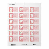 Schattigee Tand - Roze Custom Adresetiketten Etiket (Full Sheet)