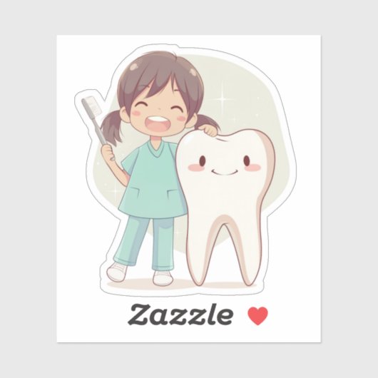 Schattigee tandarts sticker (Vel)
