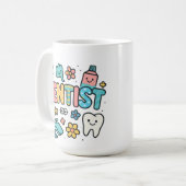 Schattigee Tandarts Word Art Design Koffiemok (Voorkant links)