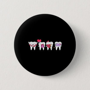 Schattigee tanden hart Valentijnse tandheelkundige Ronde Button 5,7 Cm