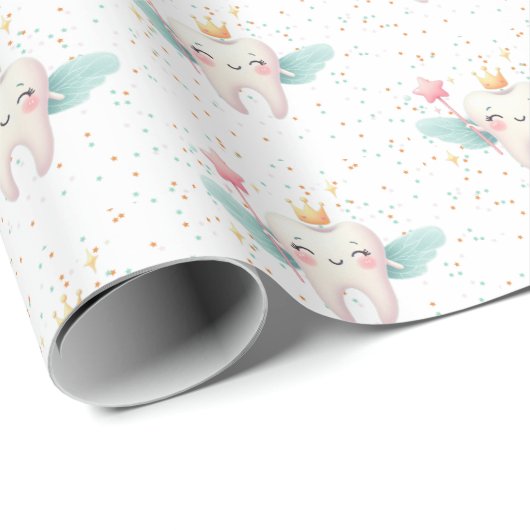 Schattigee tandenfee met magische Confetti Cadeaupapier (Rol Hoek)