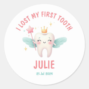 Schattigee tandenfee ronde sticker