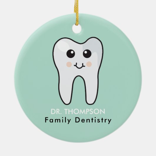 Schattigee tandfamilie Tandheelkunde Keramisch Ornament (Achterkant)