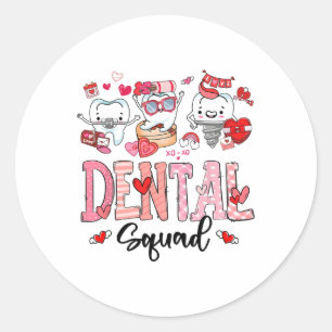 Schattigee tandheelkundige ploeg Happy Valentine's Ronde Sticker