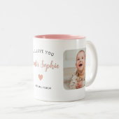 Schattigee tante 2 foto Roze Modern Tweekleurige Koffiemok (Voorkant rechts)