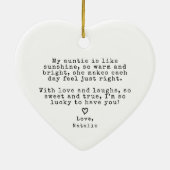 Schattigee tante cadeau van nichtje neefje tante k keramisch ornament (Achterkant)