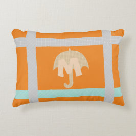 Schattigee tape het op felle papieren paraplu accent kussen