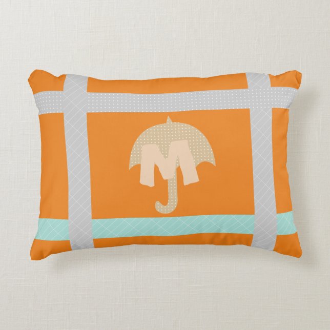 Schattigee tape het op felle papieren paraplu accent kussen (Voorkant)