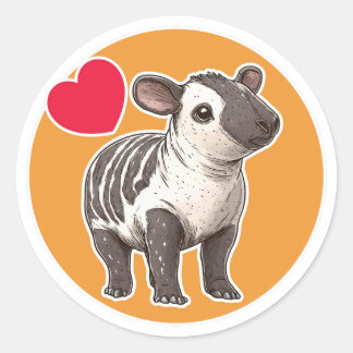 Schattigee tapir ronde sticker