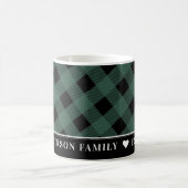 Schattigee Tartan Hunter Green Plaid Custom Family Koffiemok (Center)