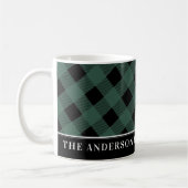 Schattigee Tartan Hunter Green Plaid Custom Family Koffiemok (Links)