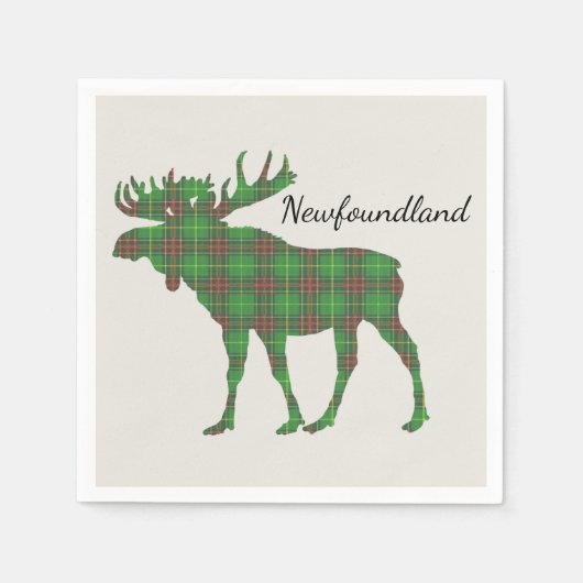 Schattigee Tartan moose Newfoundland papieren serv Servet (Voorkant)