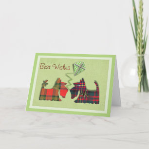 Schattigee Tartan Scottie Dogs Verjaardag/Notitiek Kaart