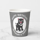 Schattigee Tasmaanse duivel gepersonaliseerde cart Papieren Bekers (Voorkant)