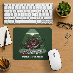 Schattigee Tasmanian Devil Royal Flush Poker Carto Muismat