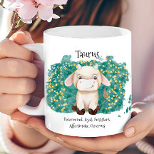 Schattigee Taurus Bull Waterverf Zodiac Monogram