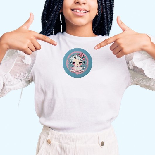 Schattigee Tea Cup Doll Button