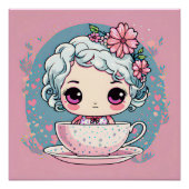 Schattigee Tea Cup Doll Glossy Poster (Voorkant)