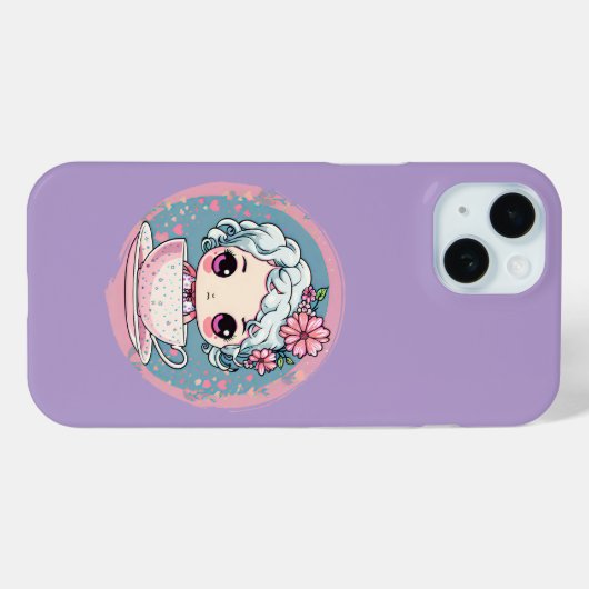 Schattigee Tea Cup Doll iPhone / iPad case (Achterkant (horizontaal))