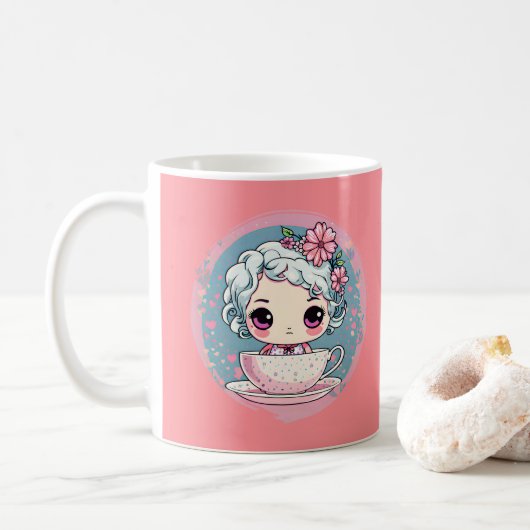 Schattigee Tea Cup Doll Mok (Met donut)