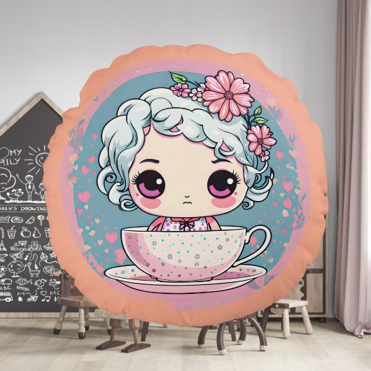 Schattigee Tea Cup Doll Ronde Kussen