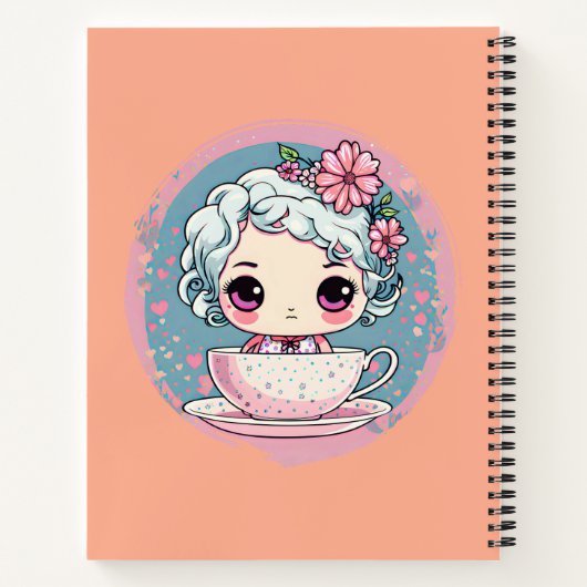 Schattigee Tea Cup Doll Spiral Notitieboek (Achterkant)