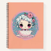 Schattigee Tea Cup Doll Spiral Notitieboek (Voorkant)