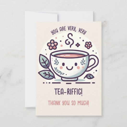 Schattigee Tea Lover's Dankbaarheid Bedankkaart (Voorkant)