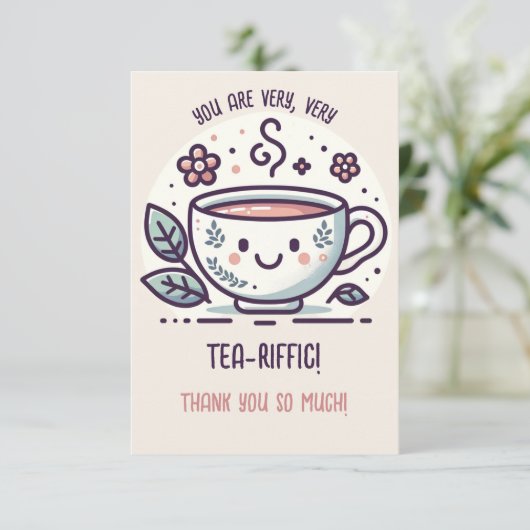 Schattigee Tea Lover's Dankbaarheid Bedankkaart (Staand voorkant)