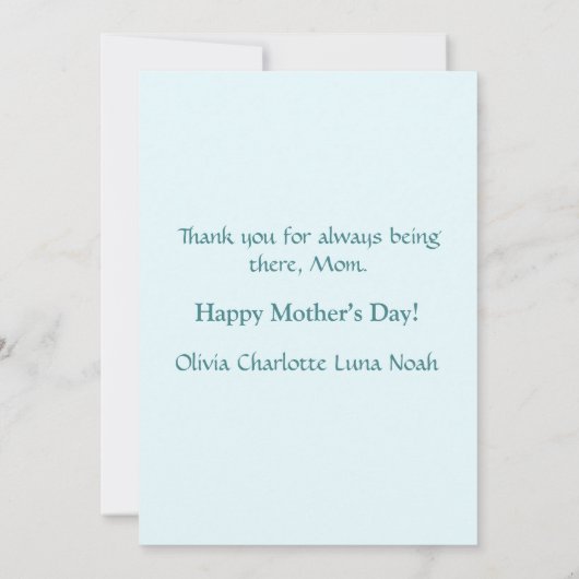 Schattigee Tea Party Met Moeder Waterverf Moederda Feestdagenkaart (Achterkant)