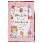 Schattigee Tea Party Roze Verjaardag Bedankt Favor Medium Cadeauzakje (Voorkant)
