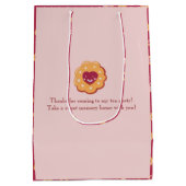 Schattigee Tea Party Roze Verjaardag Bedankt Favor Medium Cadeauzakje (Achterkant)