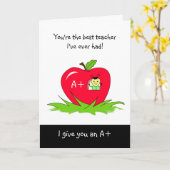 Schattigee Teacher Appreciation Day voor leerkrach Kaart (Gele Bloem)