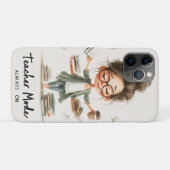 Schattigee Teacher Cartoon met "Teacher Mode Alway Case-Mate iPhone Case (Achterkant (horizontaal))